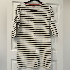 Boden Navy and White Striped 3/4 Sleeve Tunic Dress S6